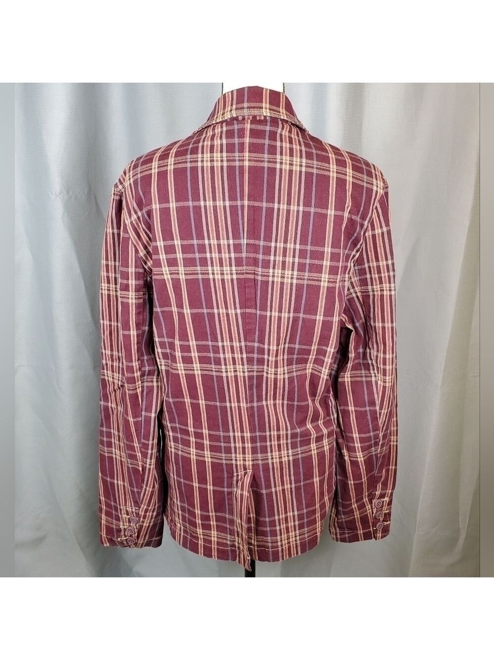 NWY Buffalo David Bitton jacket, maroon w/multicolored plaid, size M - Picture 4 of 7